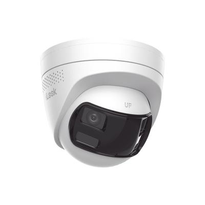 [Dual Light] Turret IP 6 Megapixel / Imagen Panorámica 180°/ PoE / Micrófono y Bocina Integrado / Exterior IP67 / Audio Bidireccional / Alarma Visual