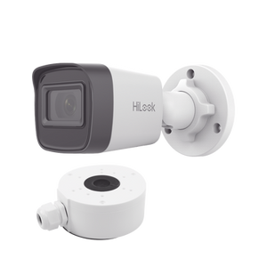 HiLook Series / Bala IP 4 Megapixel / 20 mts IR / Exterior IP67 / PoE / dWDR / Lente 2.8 mm + Caja de conexión DS-1280ZJ-XSP