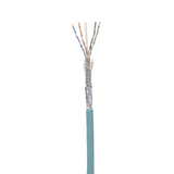 Bobina de Cable Blindado SF/UTP Categoría 6A, Uso Industrial con Resistencia al Aceite y Rayos UV, Multifilar 24/7 (Flexible), Color Azul Cerceta, Bobina de 305 Metros (1000 Pies)