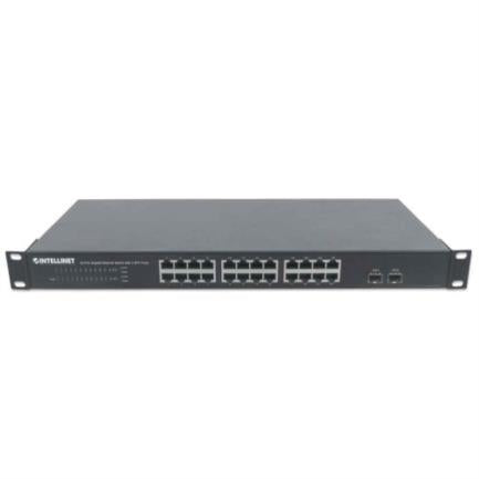 Switch Intellinet 24 Puertos Gigabit Ethernet con 2 Puertos SFP Montaje en Rack 19"