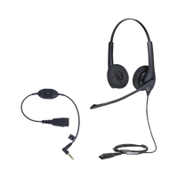 KIT, Diadema con cancelación de ruido, con accesorio para conexiones 3.5mm Incluye modelos BIZ-1500-DUO-QD y MOBILE-QD-35MM-Sï»¿
