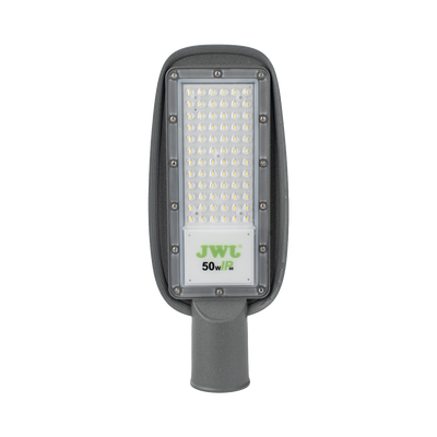 Luminaria LED de 50 W/ 100 - 265 V CA ~50/60 Hz / Fotocelda / Color Blanco/ Dimensiones 160 x 390 x 78 mm / Ángulo de Luz 135°.