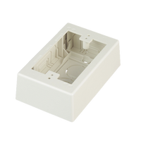 Caja de Pared Superficial, Uso Universal con Placas de Pared, con Cinta Adhesiva, Color Blanco Mate