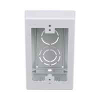 Caja de Pared Superficial, Uso Universal con Placas de Pared, con Cinta Adhesiva, Color Blanco