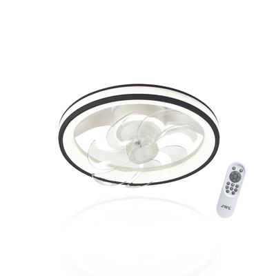 Ventilador de Techo con Luminario LED de  110 V CA 50/60 Hz /  88 W /4500 Lm / 6500 - 4 000 - 2 700 K /3 Tonos de Luz / 501 mm / 6 Velocidades / Dimeable / Color Blanco y Negro.