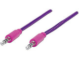 Manhattan Cable de audio con recubrimiento textil Cable 1 m 3,5mm Macho 3,5mm