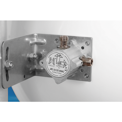 Antena direccional de Alto Rendimiento/ Parábola profunda para mayor aislamiento al ruido / 24.5 dBi / (4.9 - 6.4 GHz) / Conectores N-Hembra / Fácil Montaje y Soporte de acero inoxidable /  Radomo Incluido