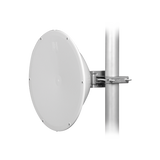 Antena direccional de Alto Rendimiento/ Parábola profunda para mayor aislamiento al ruido / 24.5 dBi / (4.9 - 6.4 GHz) / Conectores N-Hembra / Fácil Montaje y Soporte de acero inoxidable /  Radomo Incluido