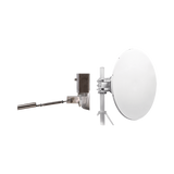 Antena direccional de Alto Rendimiento, 4 ft, Frecuencia de (4.9 a 6.1 GHz), Alto Aislamiento al Ruido, Ganancia de 35 dBi, Soporte de acero inoxidable, polaridad en 90 ° y 45 °, incluye montaje.