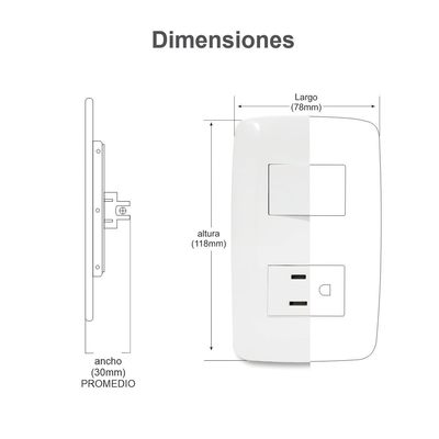 Contacto Dúplex de 127 V~60 Hz 15 A / Color Blanco.