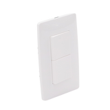 Apagador Escalera Doble de 10 A/ 127 V CA ~ 60 Hz / 1 1/2 Módulos / Color Blanco.