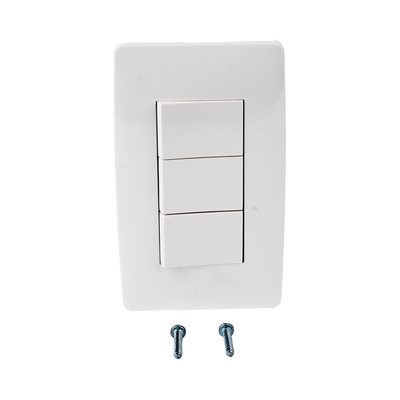 Apagador Triple Sencillo de 10 A/ 127 V CA ~ 60 Hz / Color Blanco.