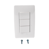 Apagador Triple Sencillo de 10 A/ 127 V CA ~ 60 Hz / Color Blanco.