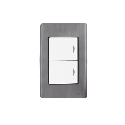 Apagador Doble de 10 A/ 127 V CA ~ 60 Hz /  Placa de Acero.