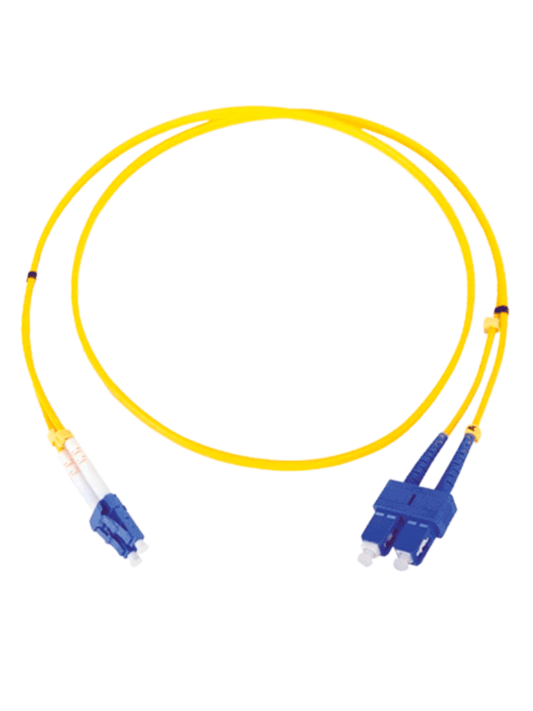 Jumper LC-SC Monomodo UPC Duplex 2mm 3m Amarillo FO Cable de Fibra Óptica