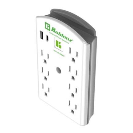 Supresor Picos Koblenz SS-1100 USBAC 1100 Joules 7 Contactos 2 Puertos USB A/C
