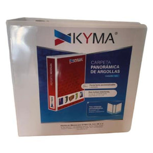 Carpeta Panorámica Vinil Tamaño Carta 3" Aro "D" Blanca, Resistente al Agua