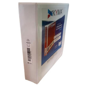 Carpeta Panorámica Vinil Tamaño Oficio 3" Capacidad 100 Hojas Aro "O" Blanca