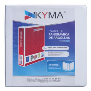 Carpeta Panorámica Vinil Tamaño Carta 2 1/2", Aro "O", Color Blanco, Pack de 5