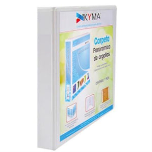 Carpeta Panorámica Vinil Tamaño Carta 1/2" con Aro en "D" Blanca, Resistente al Agua