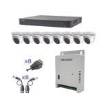 KIT TurboHD 1080p / DVR 8 Canales / 8 Cámaras Eyeball (exterior 2.8 mm) / Transceptores / Conectores / Fuente de Poder Profesional hasta 15 Vcc para Larga Distancia