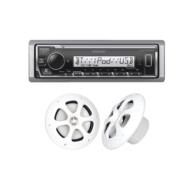 Jvc Kenwood Kit de Audio Marino Bluetooth / Estéreo con 3 Salidas Preamplificadas / Bocinas 6.5