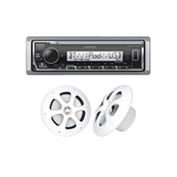 Jvc Kenwood Kit de Audio Marino Bluetooth / Estéreo con 3 Salidas Preamplificadas / Bocinas 6.5