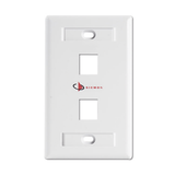 Siemon Placa de Pared Keystone / 2 Salidas / Color Blanco KFP-S-02-02S