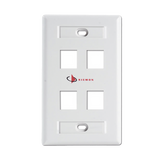 Siemon Placa de Pared Keystone / 4 Salidas / Montaje Frontal o Trasero KFP-S-04-02-S