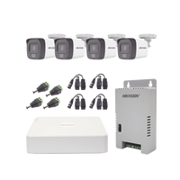 Kit TURBOHD 1080p / DVR 4 Canales / 4 Cámaras con Micrófono Integrado y 101° Visión / Luz Blanca + IR Visión Nocturna / Transceptores / Conectores / F