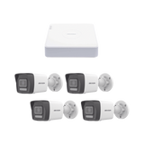 Kit IP 1080p (2 Megapixel) / NVR de 4 Canales con 4 Puertos PoE / 4 Cámaras IP Bala ColorVu Lite y Motion Detection 2.0 / Micrófono Integrado