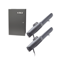 Kit de Operadores Abatibles 6006 de Doorking / Para Puertas de Hasta 5.5 Metros / Soporta Respaldo de Baterias