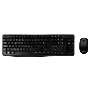 Acteck KT25 teclado Ratón incluido Universal RF inalámbrico Negro, Tamaño completo (100%)