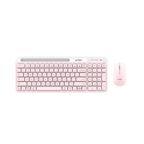 Acteck Creator Virtuos Silk MK720 teclado Ratón incluido Universal Bluetooth Español Rosa, Blanco