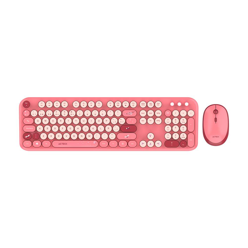 ACTECK Kit Creator Chic K-Colors MK485, 105 Teclas, 1600 DPI, Inalámbrico