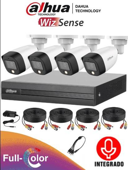 Kit de videovigilancia Dahua Technology FULLCOLORKIT-A, 4 cámaras 4K, 2TB de almacenamiento, visión nocturna