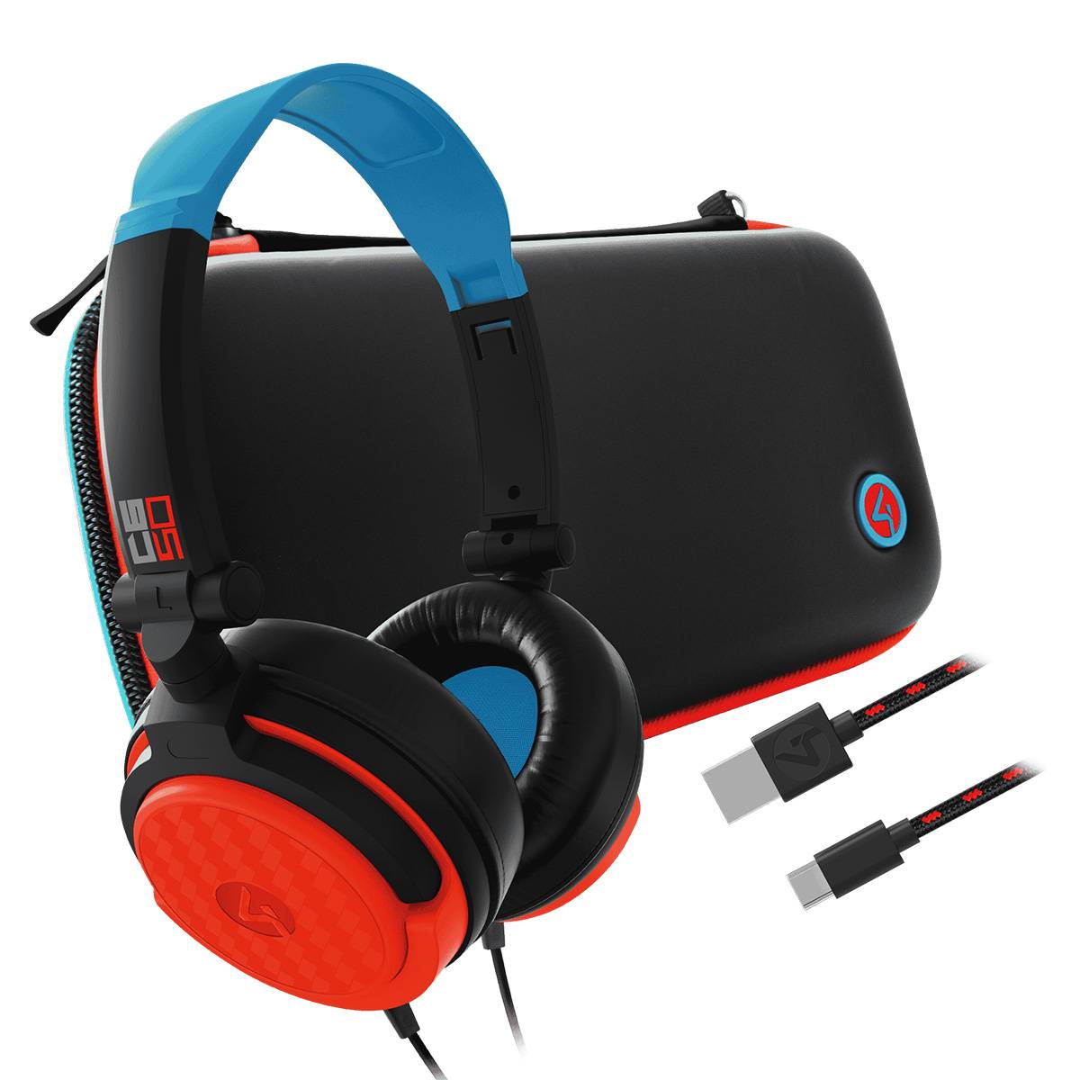 Kit de viaje Nintendo Switch 4Gamers SWL-50-4G, Estuche Rígido, Protector de Pantalla, Organizador de Cartuchos