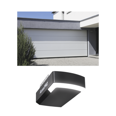 KIT COMPLETO Puerta D/ Garage 18x9 Pies / Lisa Linea Central / Color blanco / Insulada / Incluye Motor FS1000APPRT / 1/2HP / Fuerte/Silencioso/Luz LED/Motor DC .