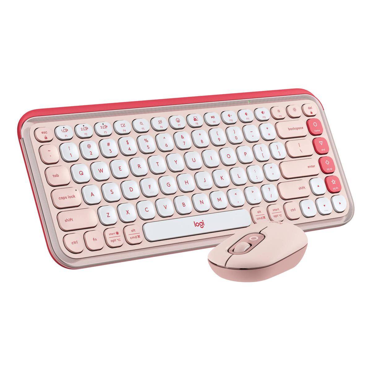 920-013053 - KIT TECLADO Y MOUSE LOGITECH PO ICON ROSE BT MULTIDISPOSITIVO