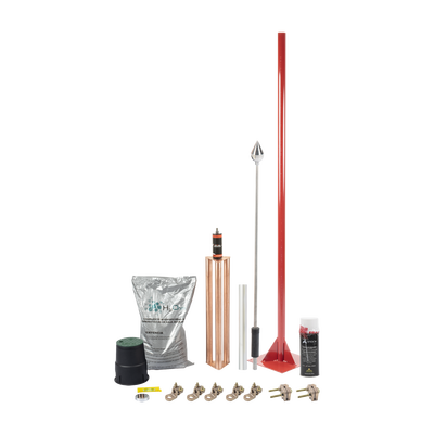 Total Ground Kit Pararrayo / Punta de Aluminio / Protección 160 m (524.9 ft) KIT-MASTER-01-V2