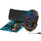Necnon NGC-PEGASUS teclado Ratón incluido Juego USB Negro, Azul, Alámbrico, LED RGB
