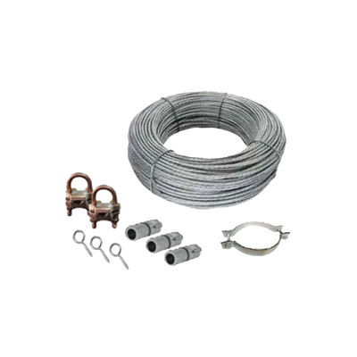Total Ground Kit de Retenida para Mástil / Cable de Acero 1/8" / Tubos 3/8" a 3/4"