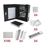 Hikvision Kit de Control de Acceso por Tarjeta / 4 Puertas / 10,000 Tarjetas KIT-TARJETA-04