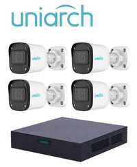 Uniarch KIT XVR301-04G3&4 UAC-B112-F28 kit de videovigilancia Alámbrico 4 canales, Bala (forma), Interior / exterior, Metal