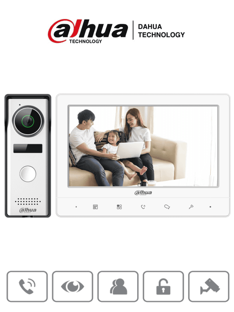 Dahua Kit De Videoportero DHI-KTA02, Monitor 7", Cámara 1.3 MP, IP66