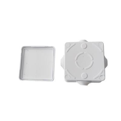 LinkedPro Caja Estanca IP55 80x80x50 mm, 4 Entradas, Tornillería Incluida