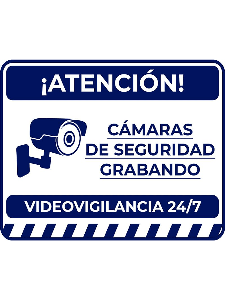 Letrero de video vigilancia SAXXON 24/7, 17x21.8 cm, Estireno Calibre 30