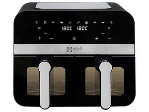 Freidora de Aire Mirati MFA13, 1700W, 9L, 2 Canastas, Ventana Supervisión, Negro