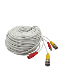 Cable Armado 20m BNC Macho DC Blanco CCTV