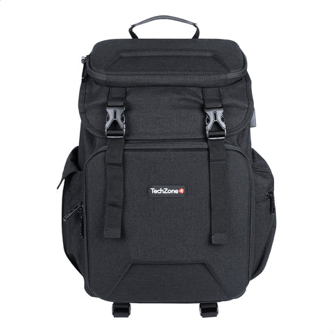 Backpack TECHZONE TZ21LBP13-B con Compartimento para Laptop de 15.6 Pulgadas, Bolsillos Laterales y Correas Ajustables